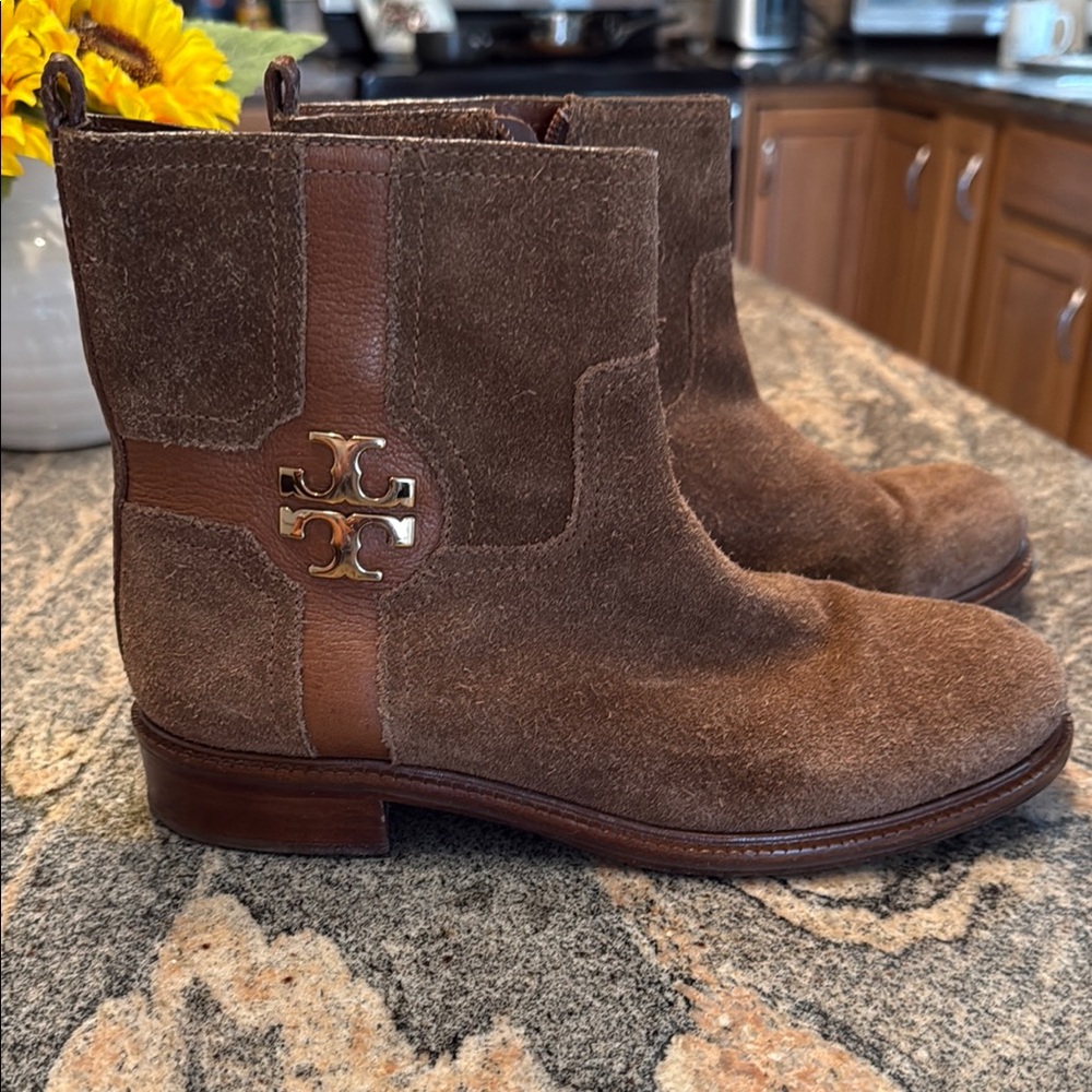 Tory Burch Brown Suede Ankle Boots